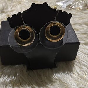 Elegant Gold and Black Hoop Earrings
